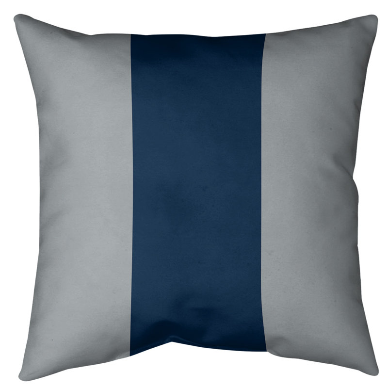 Housse de coussin , 20 po x 20 po, Gris / Bleu, Sergé de coton