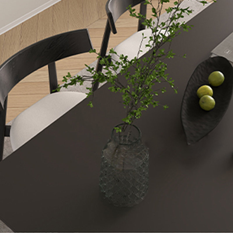 Table de salle à manger Thick, H 29,5 po x L 62,9 po x l 31,4 po, Noir, Noir