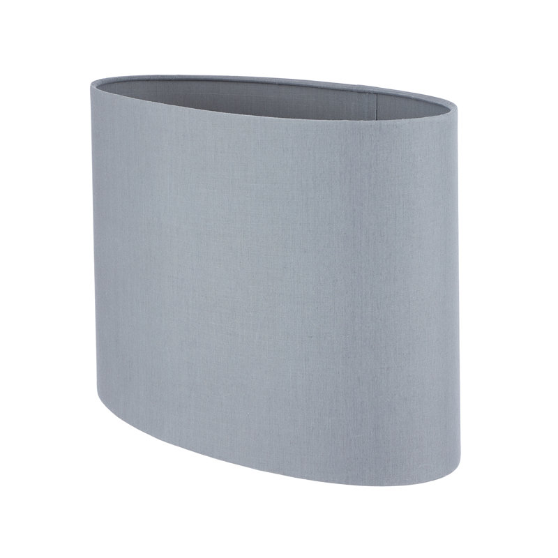 24cm H Cotton Oval Lamp Shade ( Uno ), Steel Grey