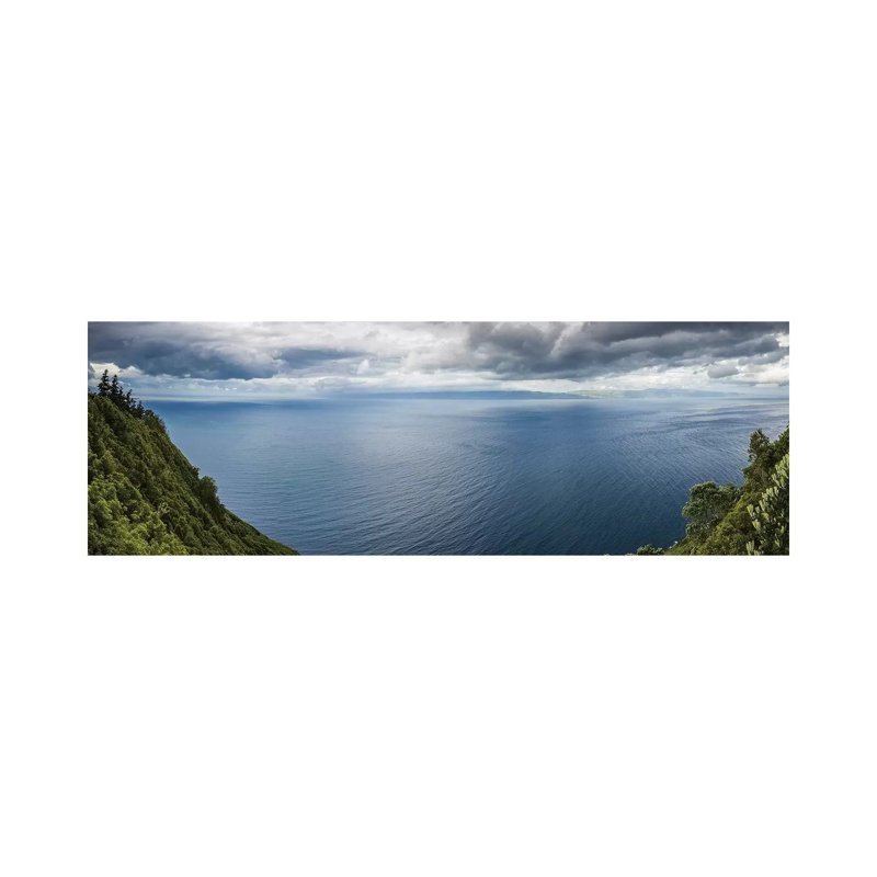 Portugal, Azores, Pico Island, Terra Alta. Miradouro Da Terra Alta, Viewpoint To Sao Jorge Island by Walter Bibikow - Wrapped Canvas Panoramic Gallery-Wrapped Canvas Giclée