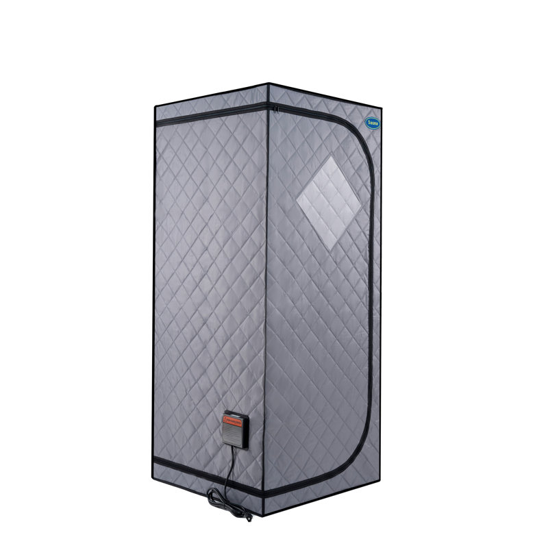 Portable Full Size Grey Infrared Sauna Tent–Personal Home Spa, With Infrared Panels, Heating Foot Pad, Controller, Foldable Chair ,Reading Light. Easy To Install. Fast Heating, With FCC Certification