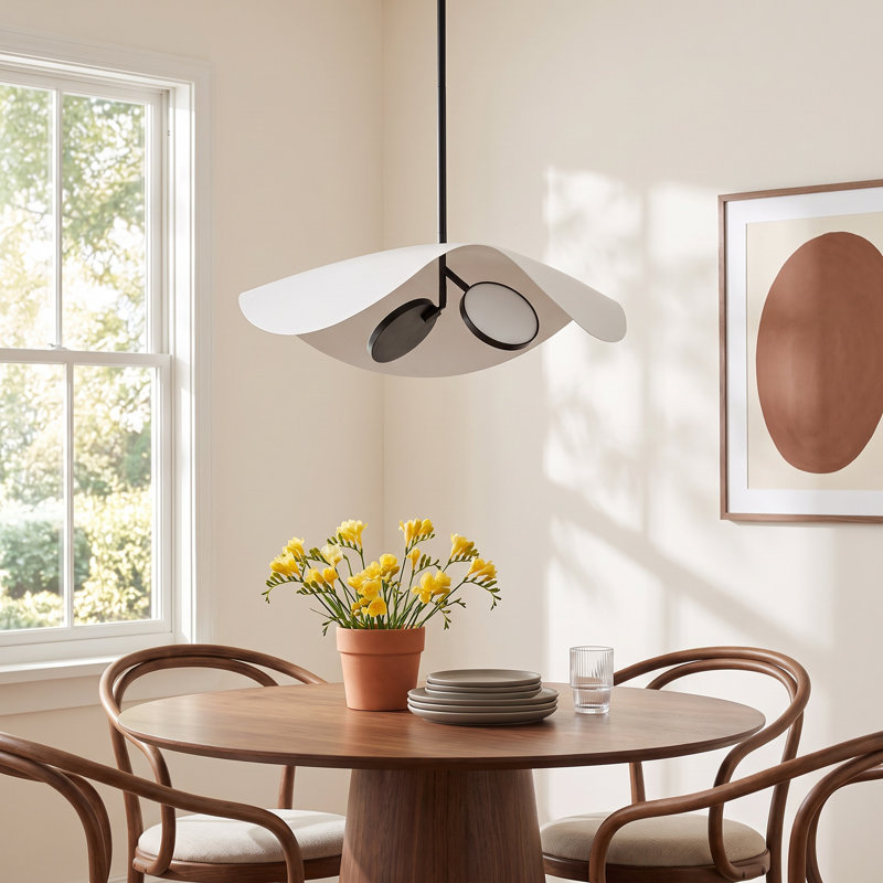 Hinton 2 - Light LED Novelty Pendant, White/Black