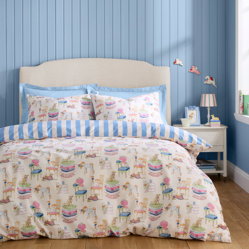 Hackney Dogs Reversible Duvet Cover Set, Double