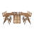 Spacious Modern Oak Dining Table, Solid Wood Waves Design For 6