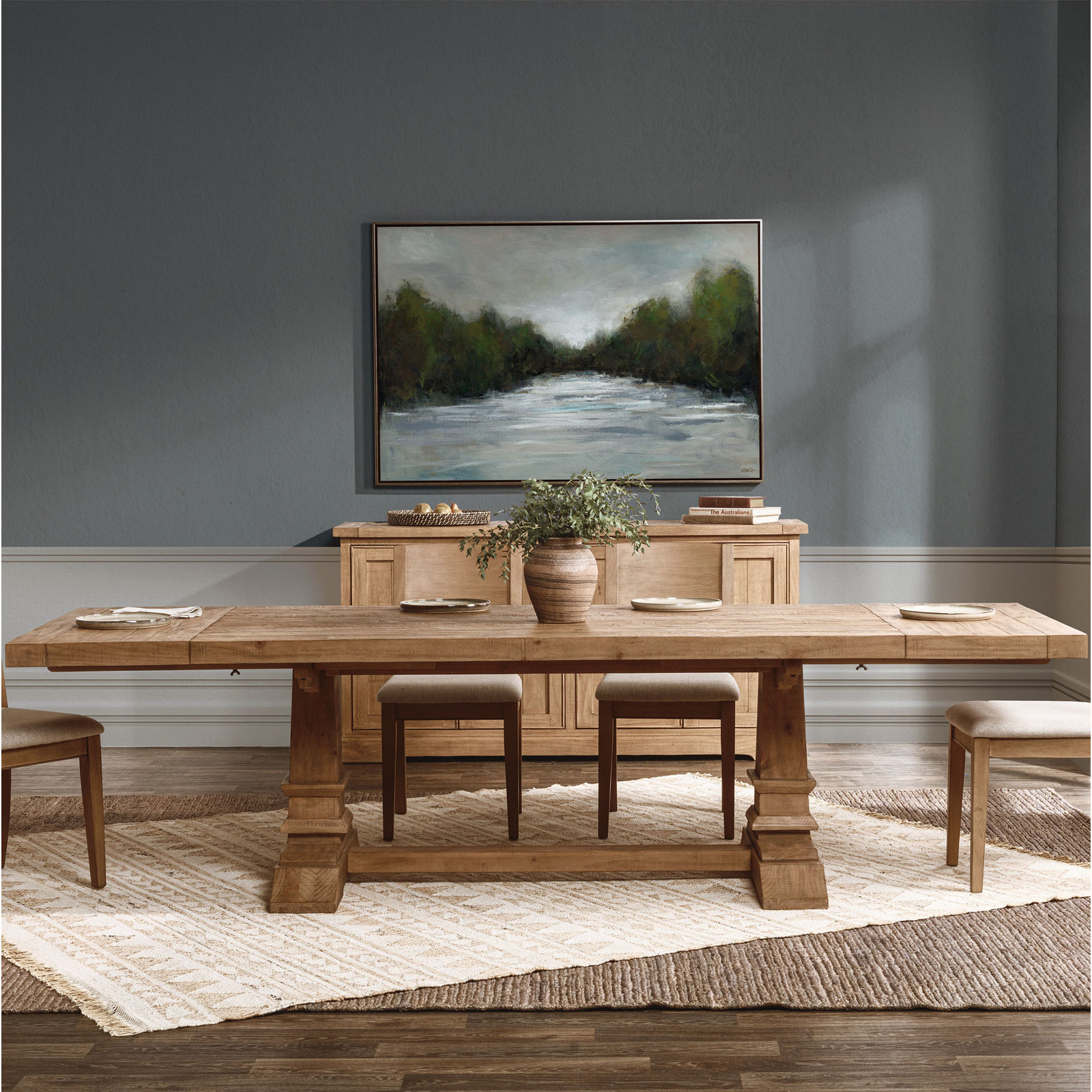 Vienna Extendable Reclaimed Pine Wood Dining Table