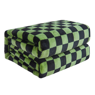 Checkered Flannel Fleece Throw Blanket Checkerboard Grid Print Chessboard Gingham Pattern Blanket