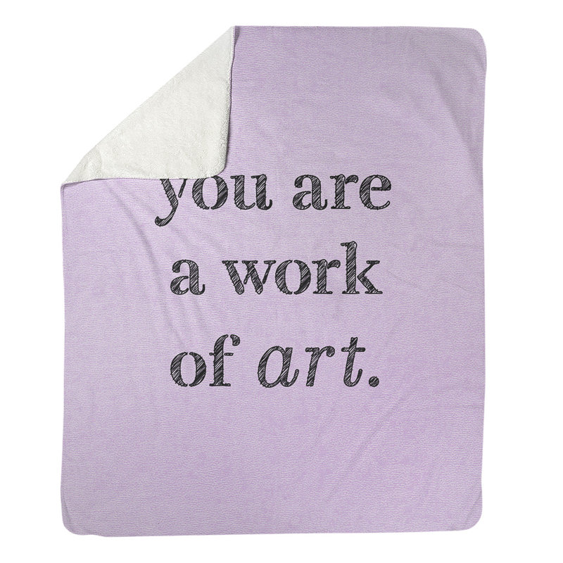 Sewn Throw Blanket, 50" W x 60" L, Medium, Purple/Black