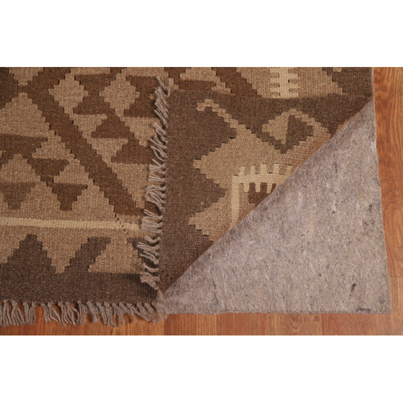 Tapis oriental brun Kilim 7 x 9
