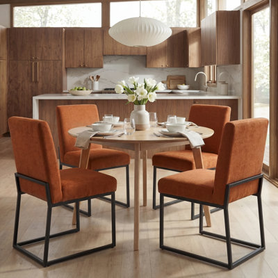  19.9" H Chenille Upholstered Dining Side Chairs (Set of 4)