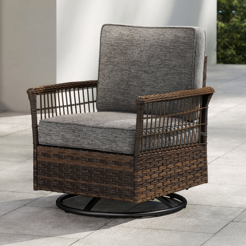 Outdoor Rocking Swivel Chair With Cushions