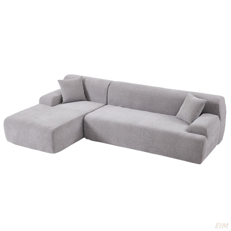 Canapé modulaire 2 pièces 2 pièces, Chenille grise incorrecte