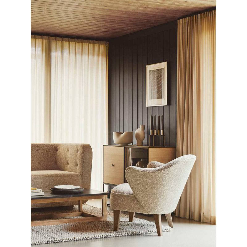 Brasilia Armchair, Natural Oak, Sheepskin Sahara