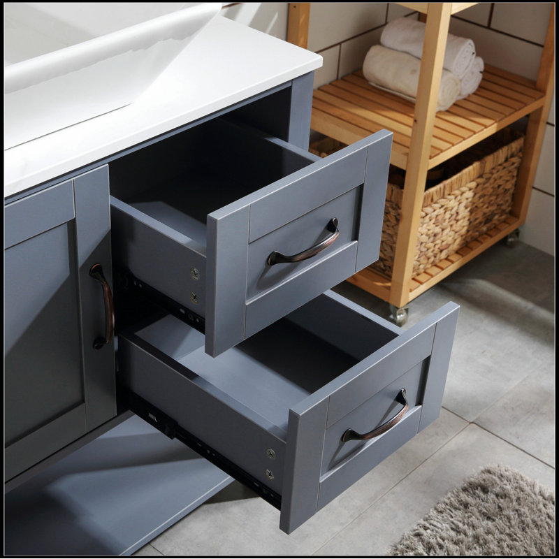 Ensemble de meuble-lavabo simple 30 po avec plateau en marbre et miroir Samid