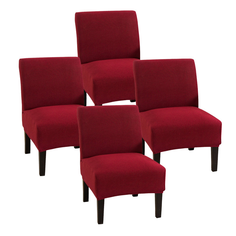 Housse pour canapé à coussins carrés/rectangulaires, Coton rouge