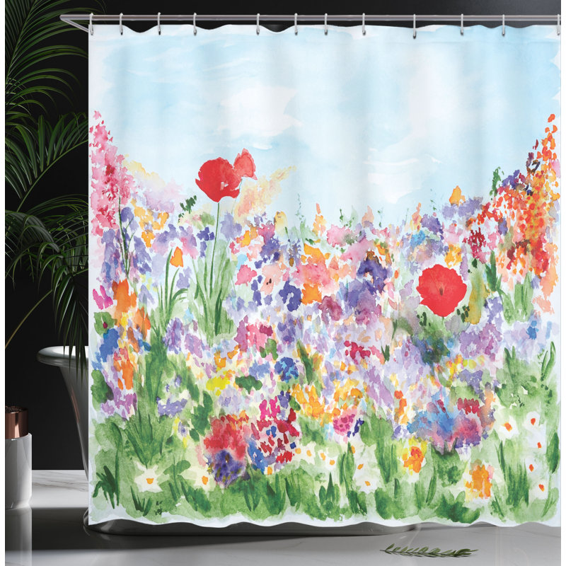 Ensemble de rideau de douche + crochets, H 75 po x l 69 po