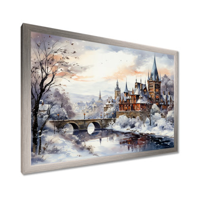 «Wonderful village Winter at Christmas III - Winter Landscape Large», art mural