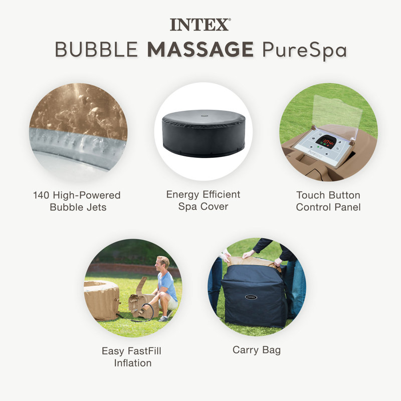 Intex PureSpa Inflatable Spa, 6 Person, Sahara