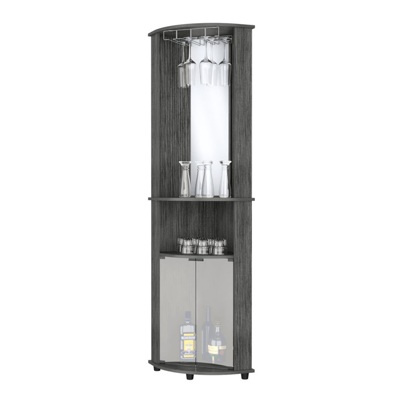 Rangement pour bar à 3 tablettes en chêne