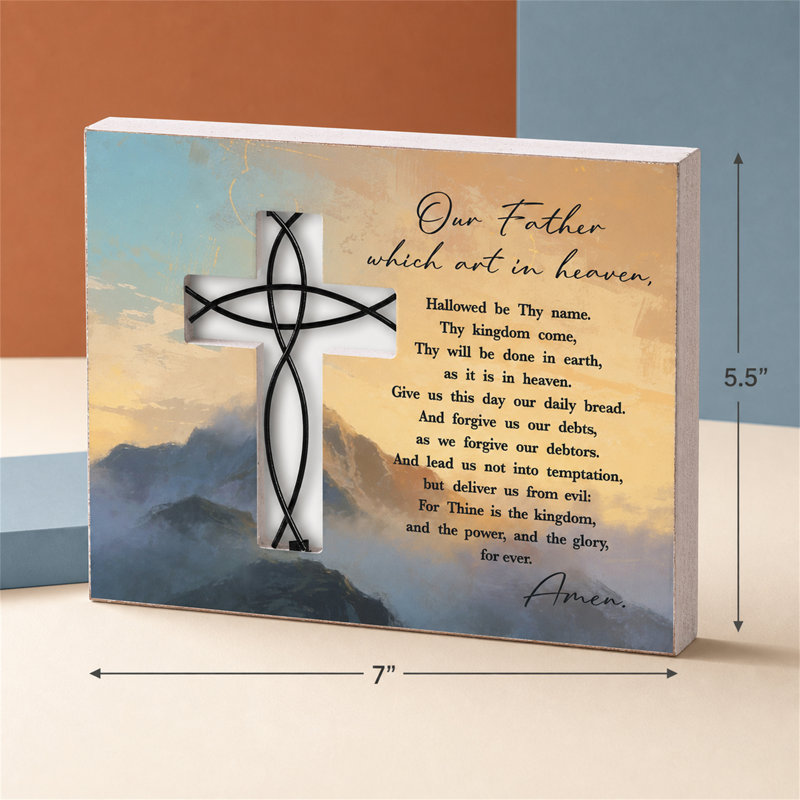 Plaque de table en fil de fer : La prière du Seigneur