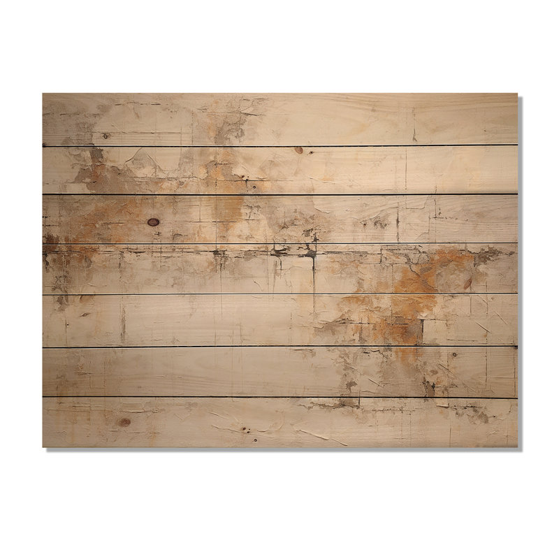 Croix de Christianisme beige de Jessus - Art mural abstrait sur bois de pin naturel, H 30 po x l 40 po