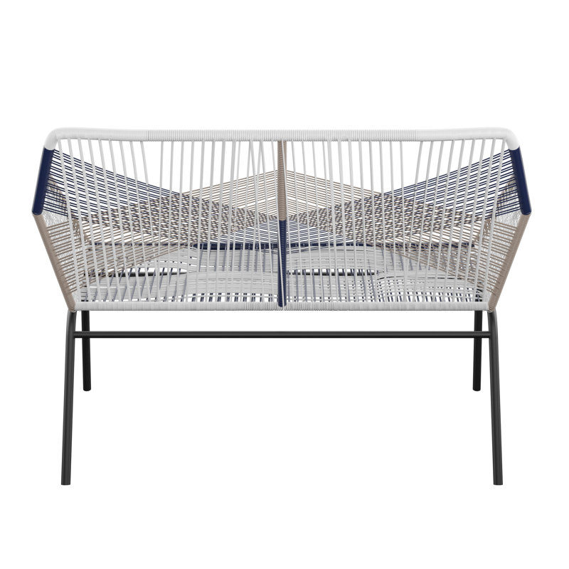 Modern Wicker and Plastic Outdoor Loveseat, 51" Wide