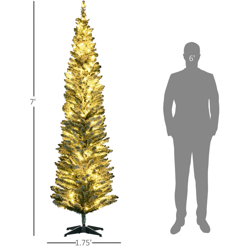 Arbre de Noël de 7 pi de hauteur avec 210 blanc chaud et 499 pointes, fabrication impressionnante