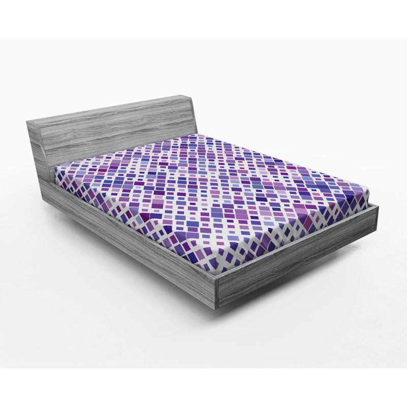Microfiber Geometric Fitted Sheet, Full Fitted Sheet