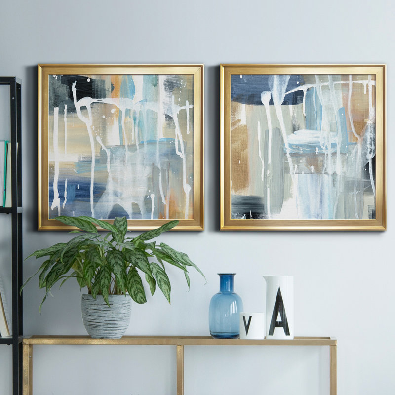 «Weather I», reproduction de photo sur toile 2 pièces, Or, H 34,5 po x l 69 po x P 1,5 po