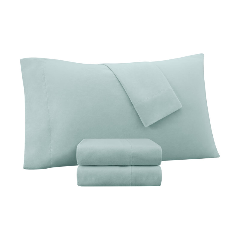 Light Grey Twin Microfiber Cooling Sheet Set with Pillowcase