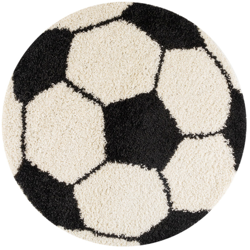 Chasteen Shag Rug, Round 100cm, Black