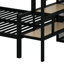 Lit simple superposé au dessus d'un lit double en métal avec escalier de rangement et garde-robe-1452074045