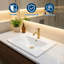 Lavabo de salle de bain rectangulaire moderne encastrable 24 po, lavabo en céramique blanc avec trop-plein, trou unique pour la rénovation de la salle de bain