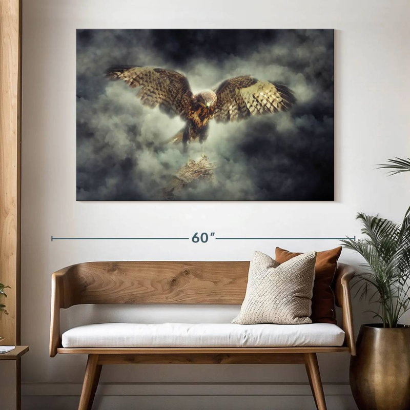 Aigle à tête blanche fumé Crowle, H 34 po x l 51 po