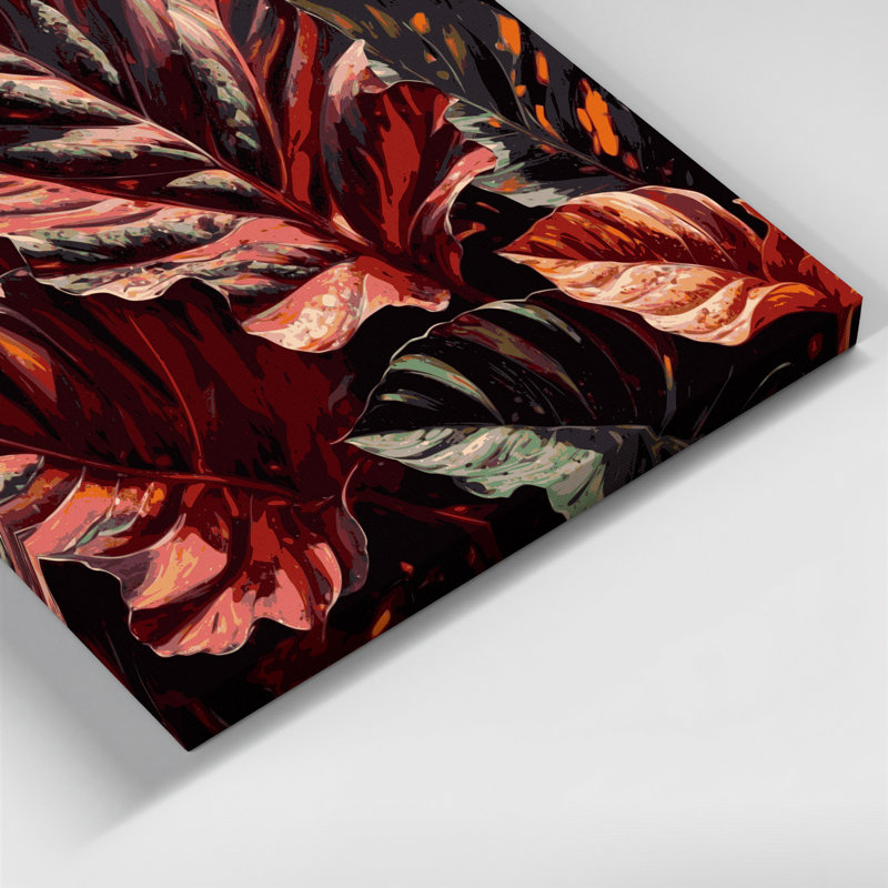 Art mural sur toile Botanical Croton Brown, H 8 po x l 10 po
