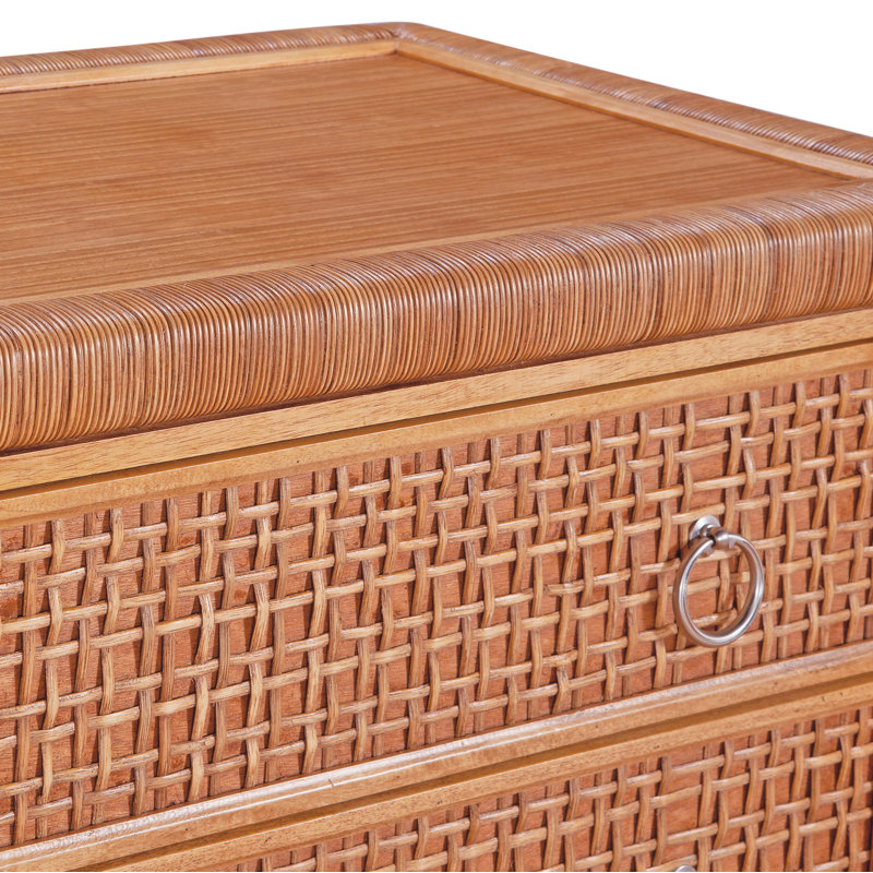 Naples 3 Drawer 36" W Dresser, Honey, No, Satin Nickel