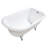 Kingston Brass Aqua Eden 48-Inch Cast Iron D-Shaped Roll Top Clawfoot Tub (No Faucet Drillings)-72887894