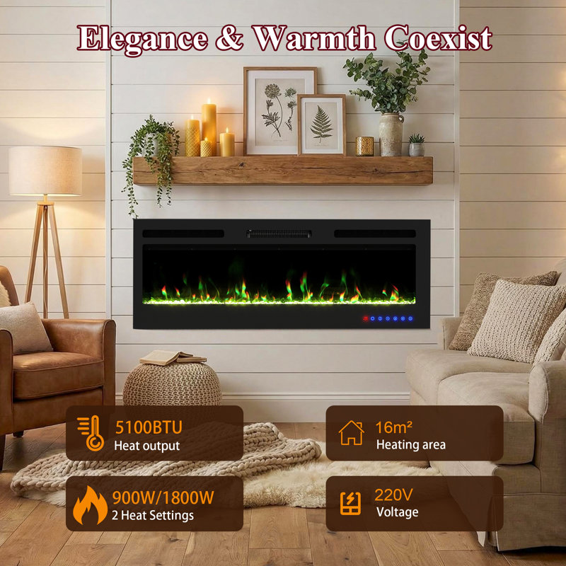 Belfry Heating 127cm W Black Fireplace Insert