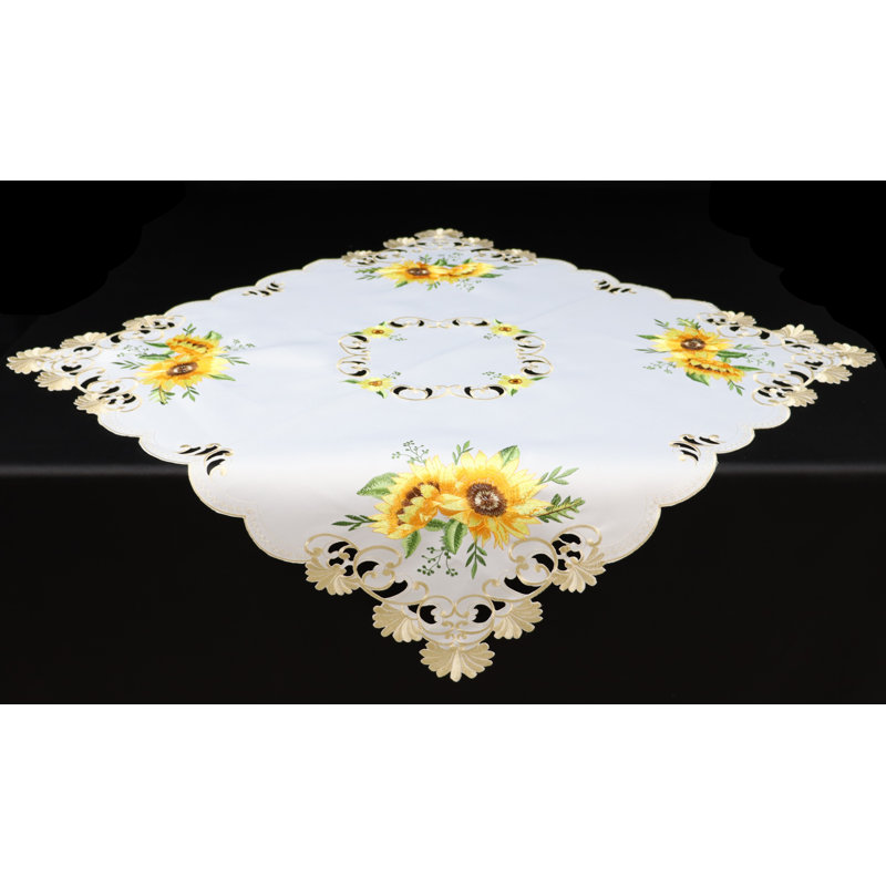 Nappe brodée (36 po²) - Tournesol
