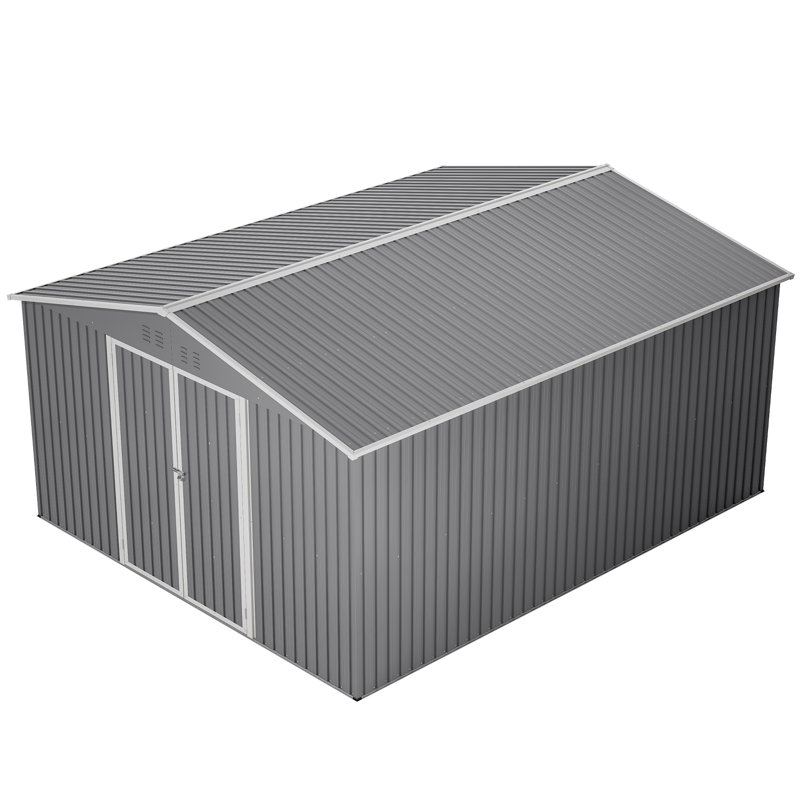Outdoor Large Metal Storage Shed Foundation Kit Included, 11 ft. x 13 ft.