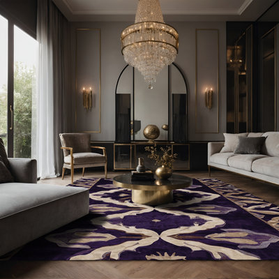 Tapis mauve soyeux et moelleux