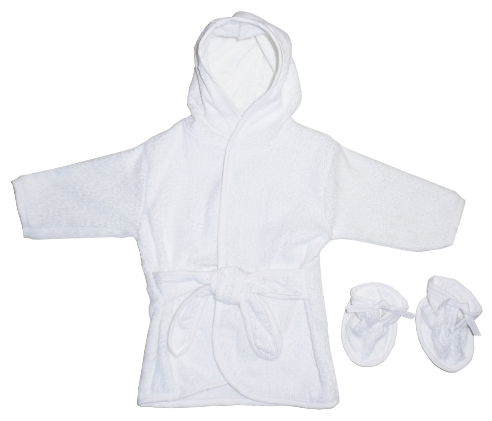 Babyhug Terry Knit Full Sleeves Hooded Bath Robe Text Design - Brown main image 0