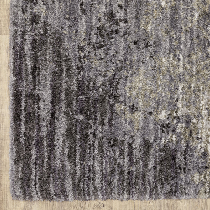 Tapis abstrait ivoire / gris Sven, Rectangle 9 pi 10 po x 12 pi 10 po