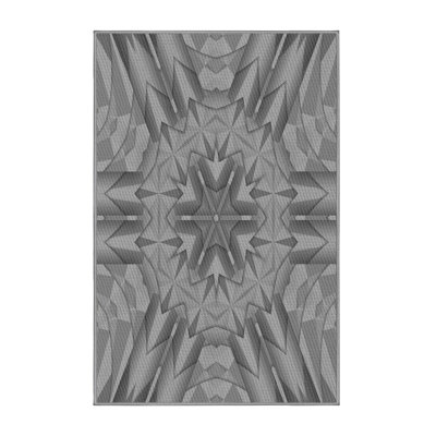 Tapis gris/zone blanche à motifs Kilani