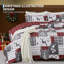 Ensemble de courtepointe de Noël King Size 3 pièces, couvre-lit en patchwork rouge et gris-136158513