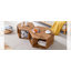  Ensemble de 2 tables basses hexagonales en panneau de fibres à densité moyenne avec finition à motif de bois, design de rangement minimaliste moderne, naturel