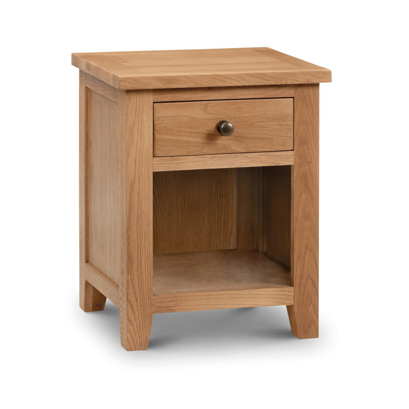 North Castle 48 cm W Solid Wood Bedside Table