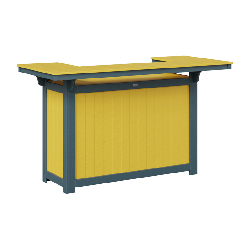 Outdoor Rectangle Bar Table, Sunburst Yellow, Slate