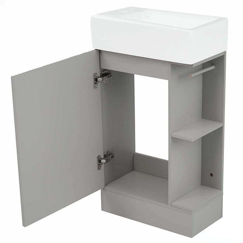 Meuble-lavabo 18,6 po avec lavabo, Gris