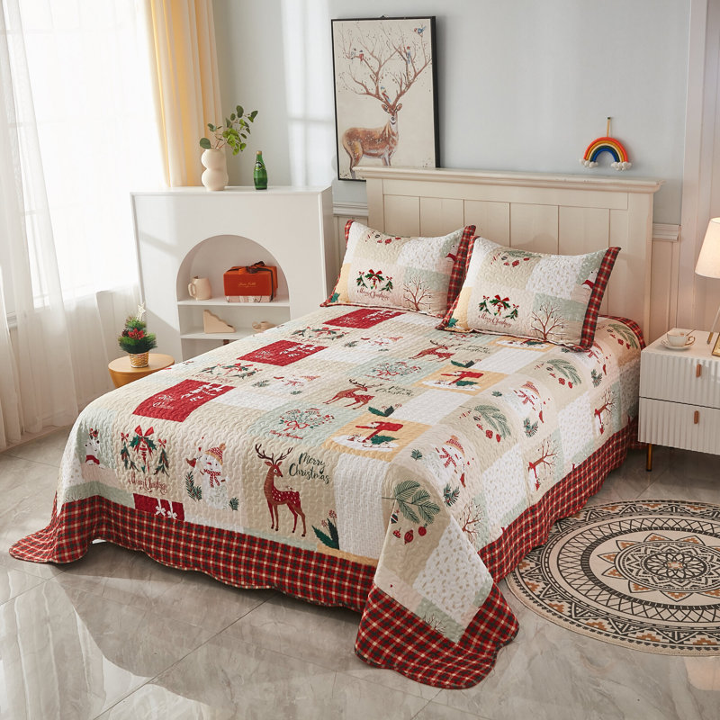 Polyester Plaid Quilt, null
