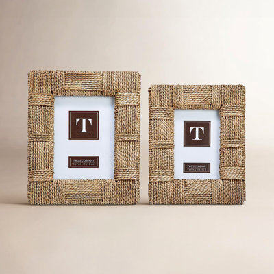 Natural View Sea Grass Photo Frames Set of 2 -5"x7" Tabletop Picture Frames Coastal Home Decor
